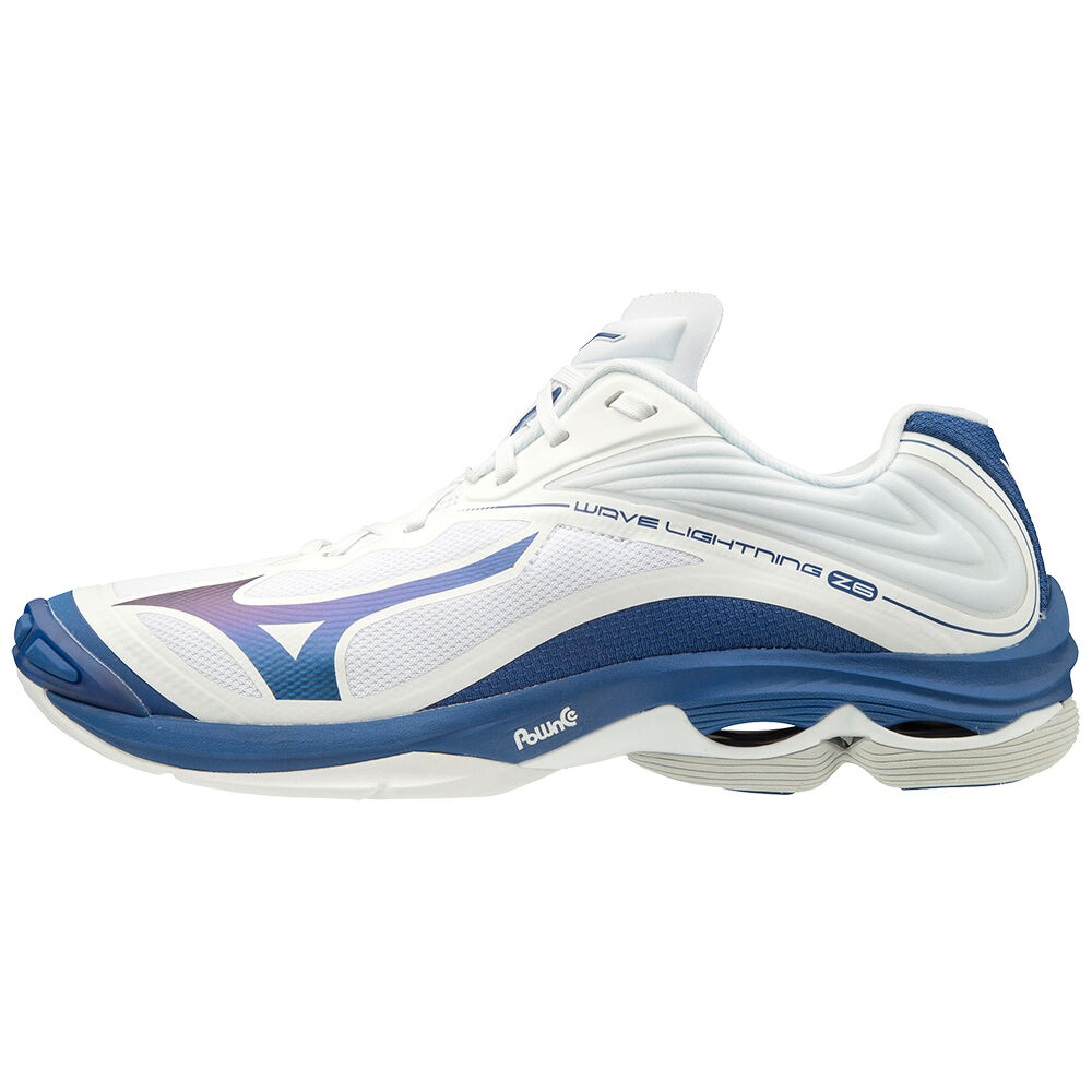 Sapatilhas Voleibol Mizuno Wave Lightning Z6 - Homem - Branco/Azuis - BHLRG5480